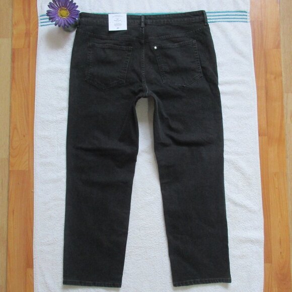 New H&M Jeans Size 14 Black Slim Straight Ankle Denim - Picture 4 of 7